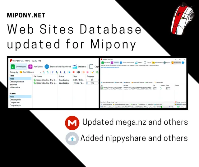 Web Sites Database updated for Mipony
