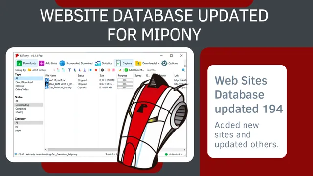 Web Sites Database updated for Mipony