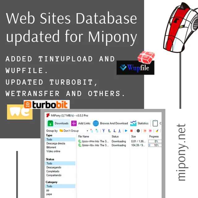 Web Sites Database updated for Mipony