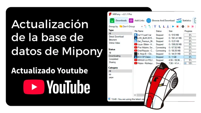Actualización de la base de datos de Mipony
