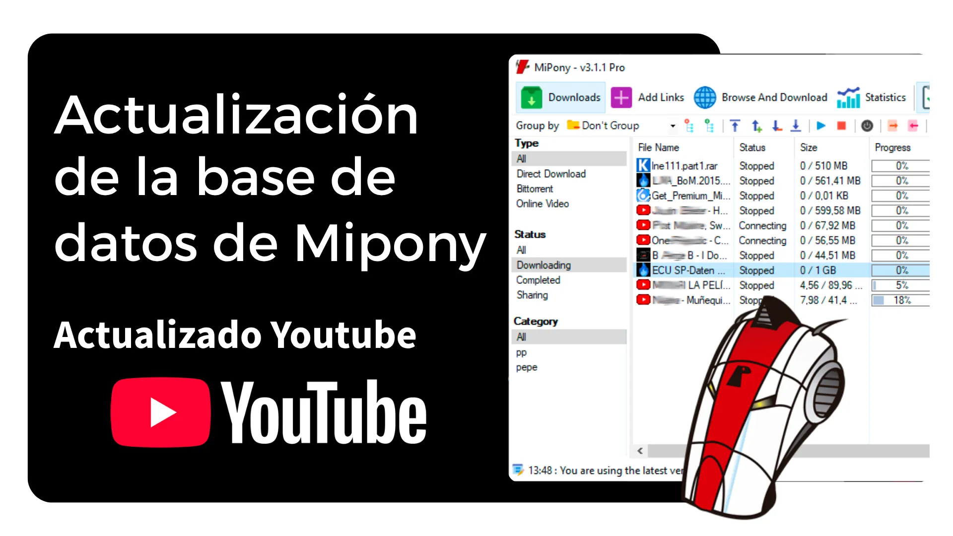 Actualización de la base de datos de Mipony