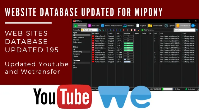 Web Sites Database updated for Mipony
