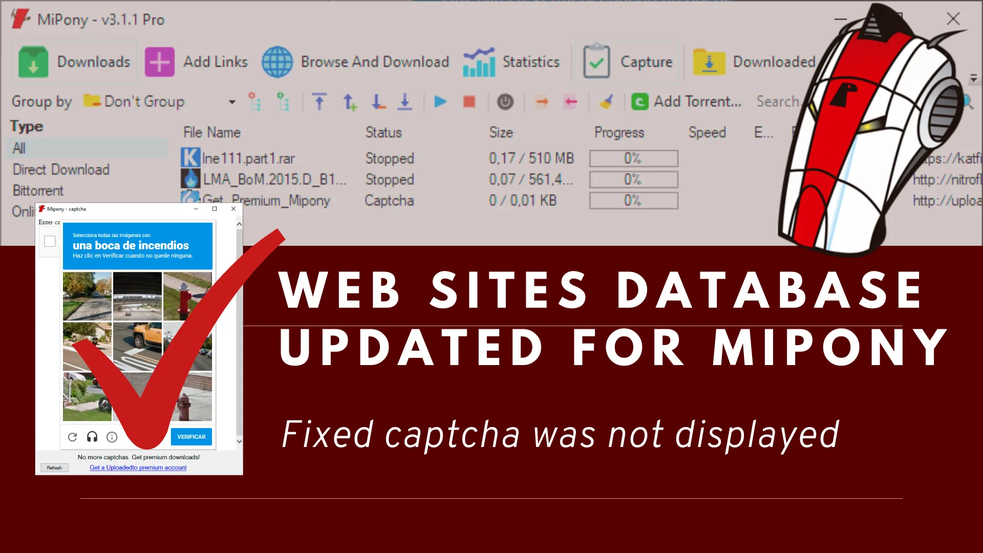Web Sites Database updated for Mipony