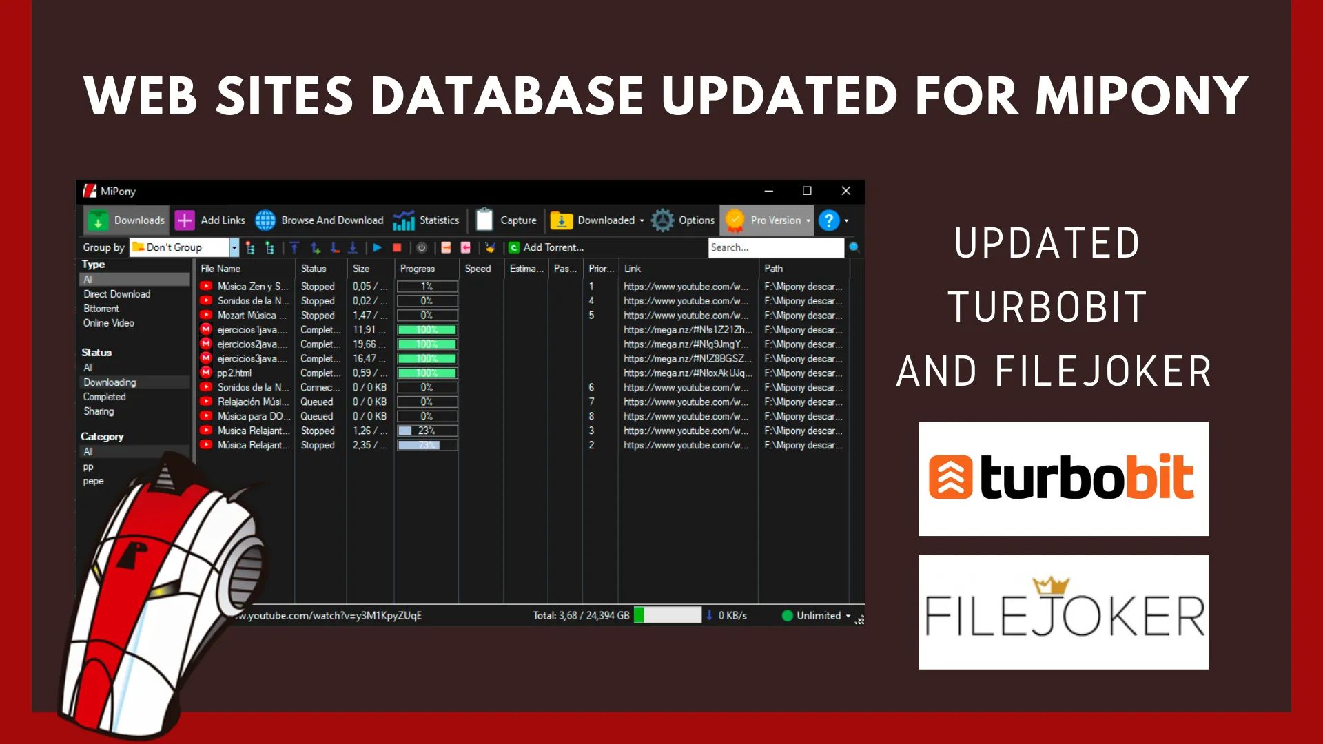 Web Sites Database updated for Mipony