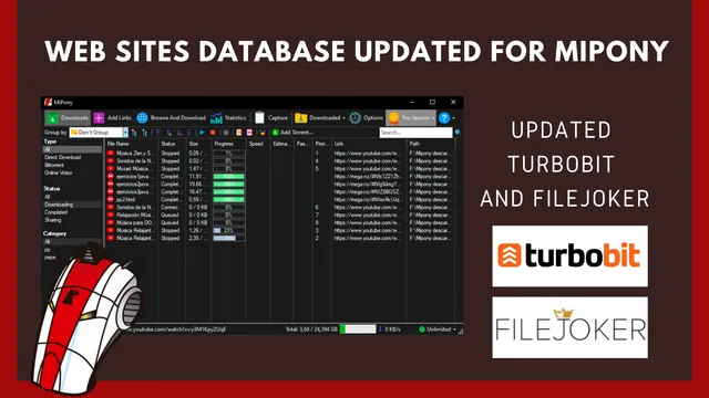 Web Sites Database updated for Mipony