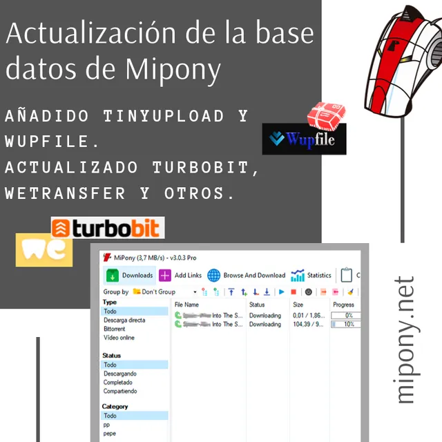 Actualización de la base de datos de Mipony