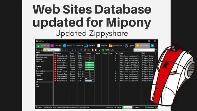 Web Sites Database updated for Mipony