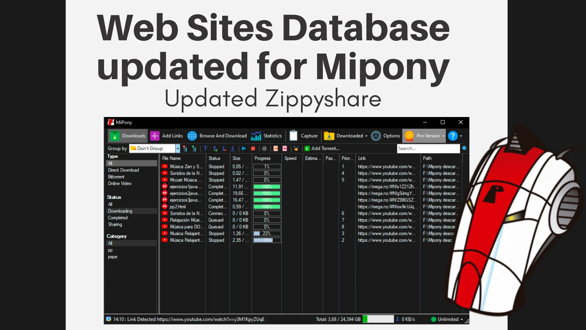 Web Sites Database updated for Mipony