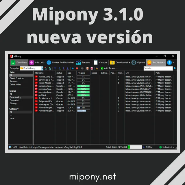 Mipony 3.1.0, nueva versión