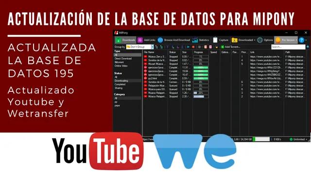 Actualización de la base de datos de Mipony