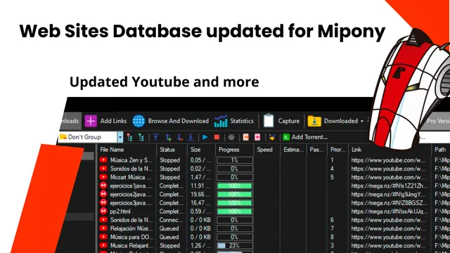 Web Sites Database updated for Mipony