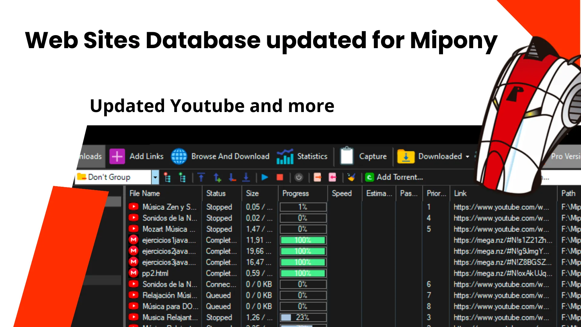 Web Sites Database updated for Mipony