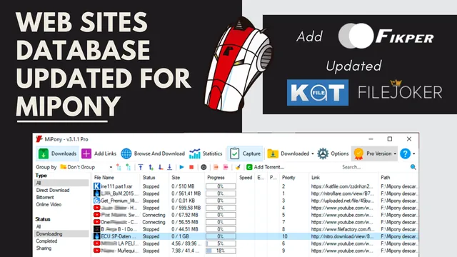 Web Sites Database updated for Mipony