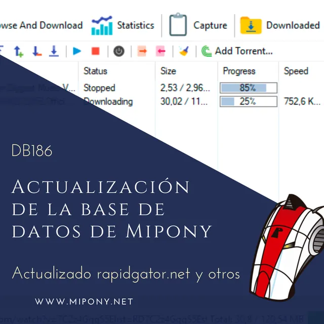 Actualización de la base de datos de Mipony