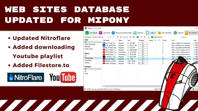 Web Sites Database updated for Mipony