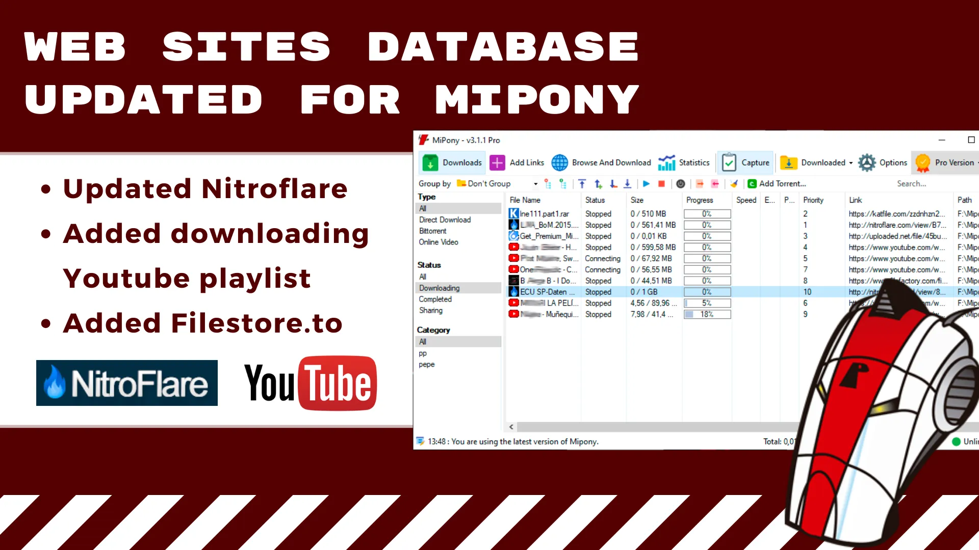 Web Sites Database updated for Mipony