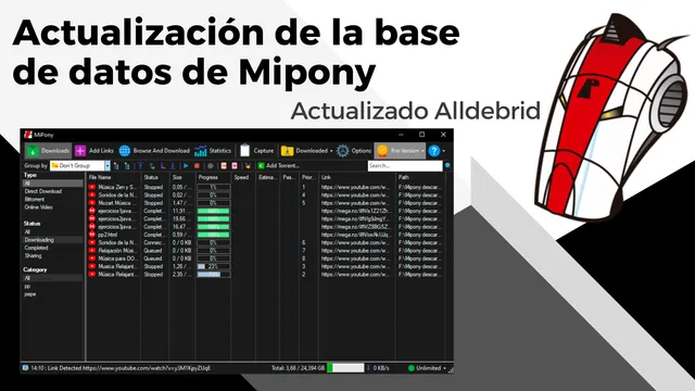 Actualización de la base de datos de Mipony