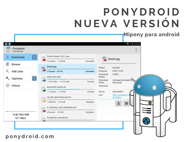 Nueva versión de Ponydroid, Mipony para android