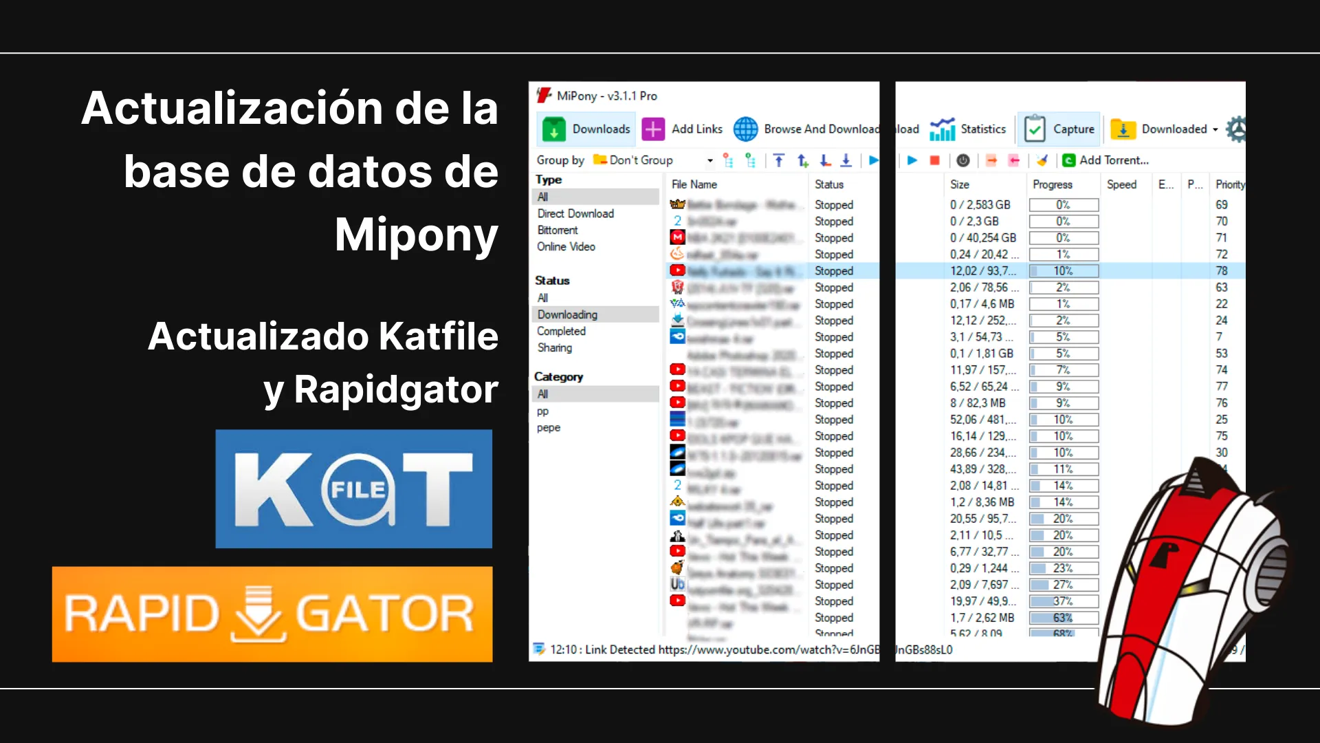 Actualización de la base de datos de Mipony