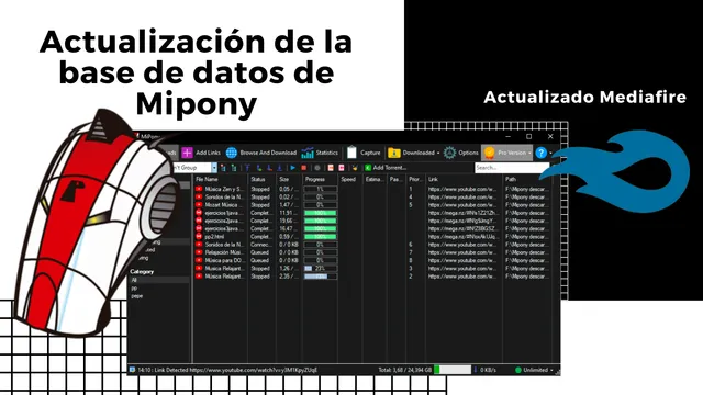 Actualización de la base de datos de Mipony