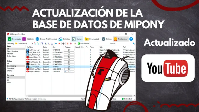 Actualización de la base de datos de Mipony