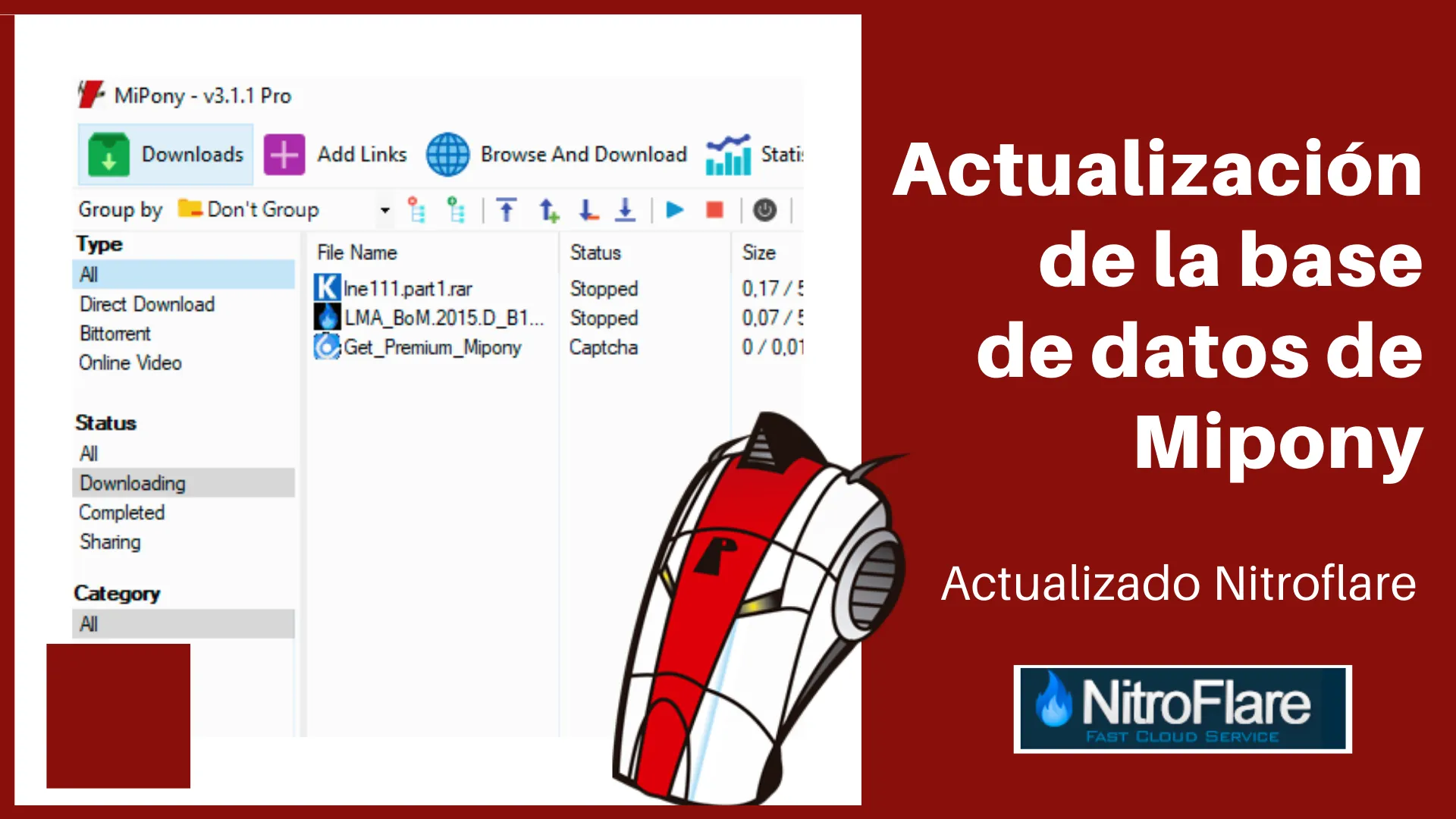 Actualización de la base de datos de Mipony