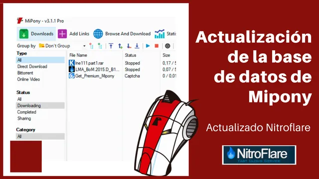 Actualización de la base de datos de Mipony