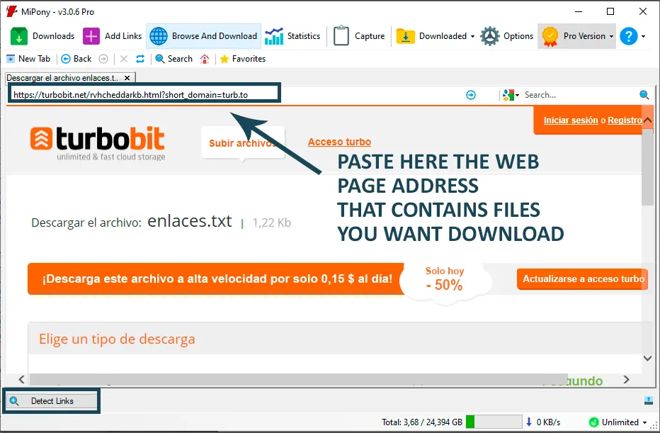Choose quality and send the video to the downloads list.