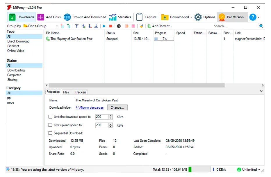 Mipony interface for Windows 3