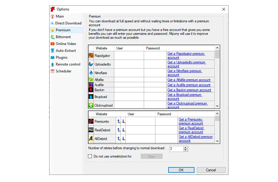 Mipony interface for Windows 9