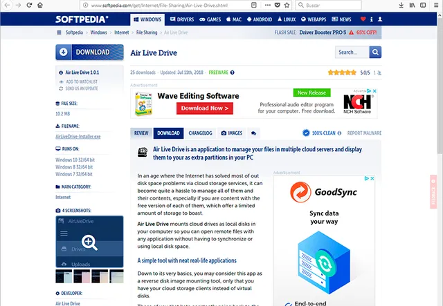 Air Live Drive review on softpedia.com